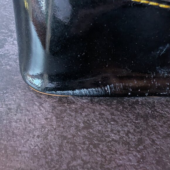 Dooney & Bourke Patent Leather Dome Satchel – Ivory & Black with Heart Charm - Picture 8 of 17